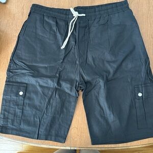 Black Cargo Men Shorts